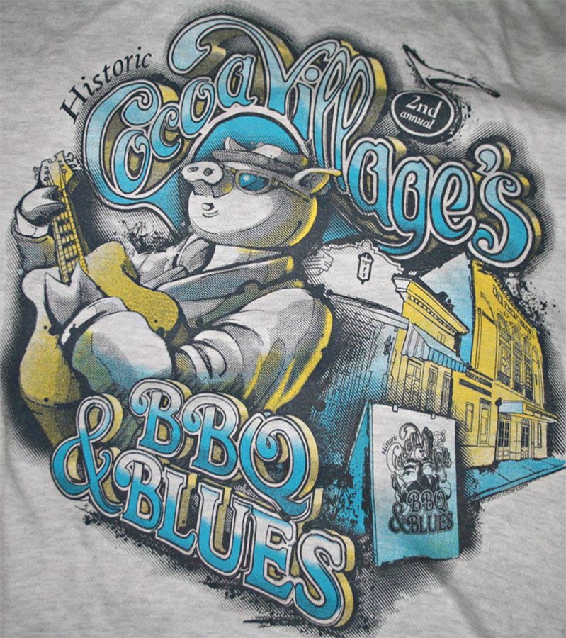 Cocoa Village BBQ and Blues t-shirt